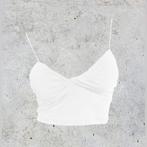 Twisted Cami Crop Top - White